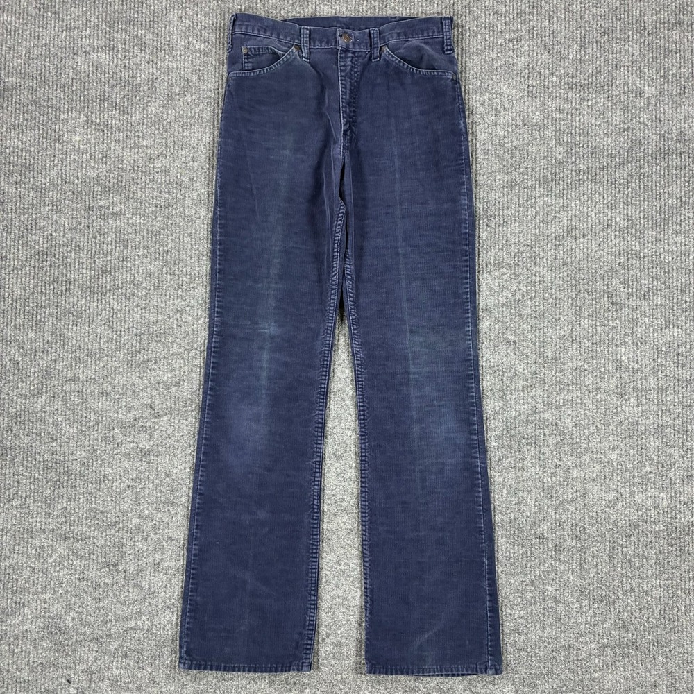 JCPenney Pants Mens Straight Leg W30" Blue Corduroy Cotton Blend Casual